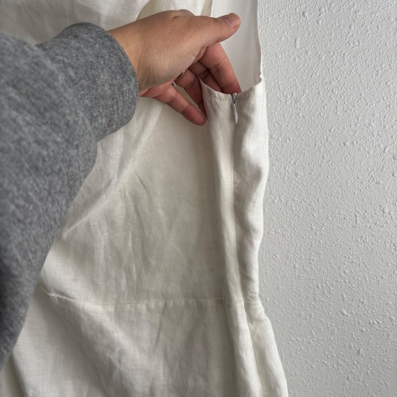 DISSH Cass White Linen Asymmetrical Midi Dress - US 6 - Picture 4 of 8